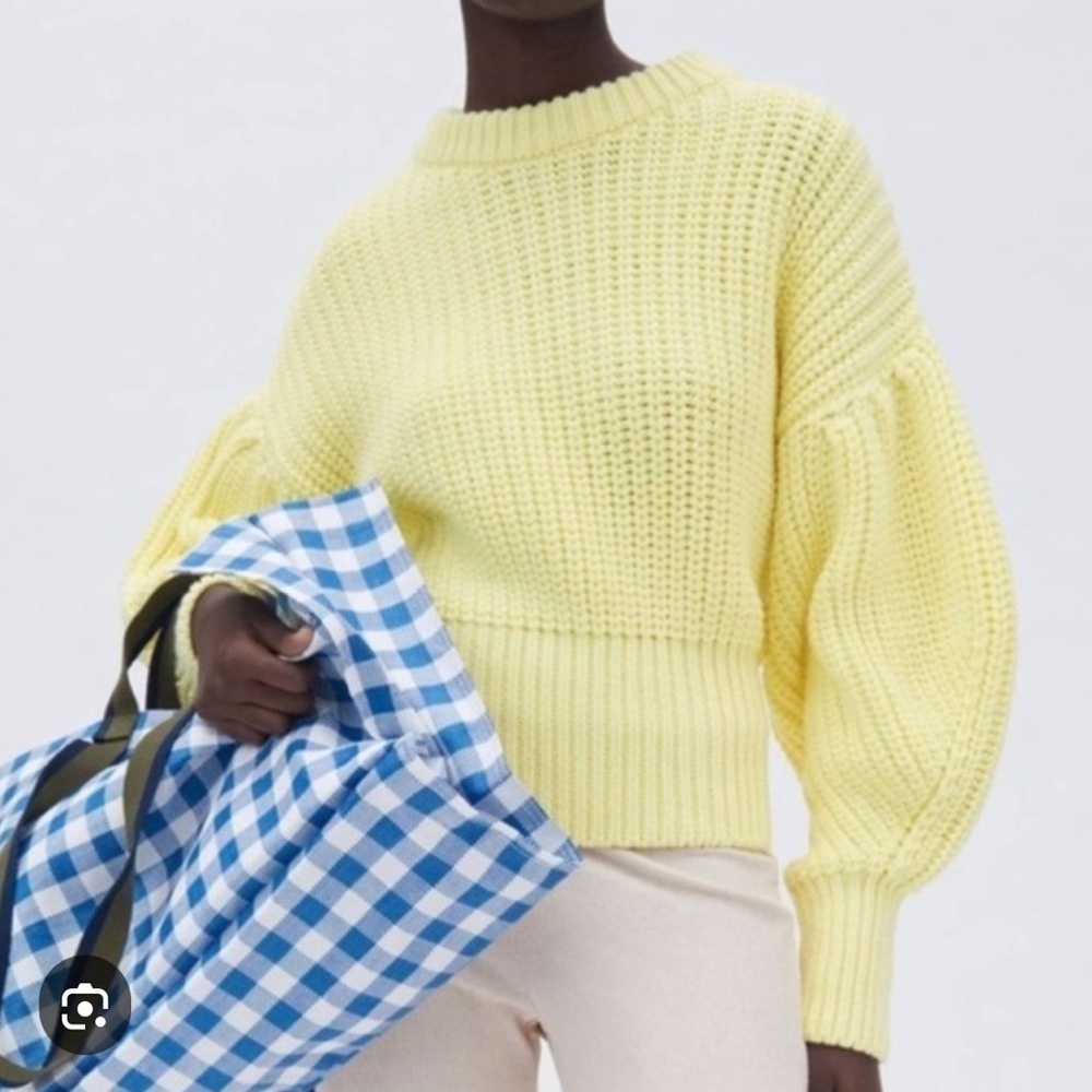 Zara Sweater Women's Pale Yellow Chunky - Picture 9 of 9